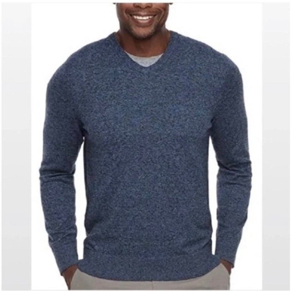 NEW Croft & Barrow Easy Care V-Neck Lightweight Sweater Dark Blue size XL